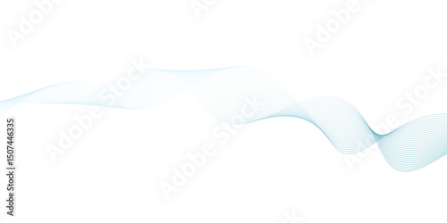 Abstract vector background with blue wavy lines. Blue wave background. Blue lines vector illustration. Curved wave. Abstract wave element.	