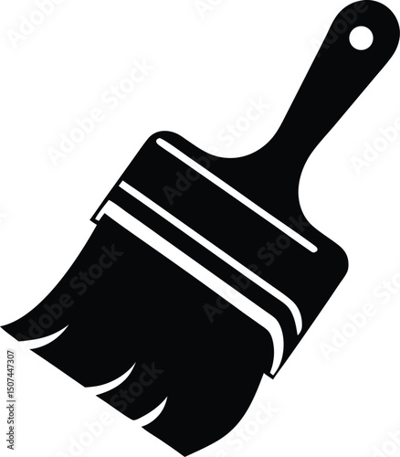 Simple Black Paint Roller Vector Icon 