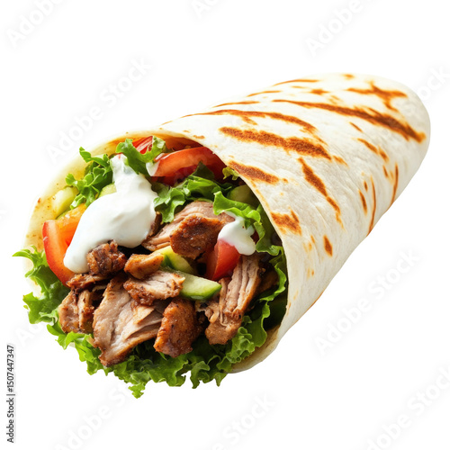 Delicious Shawarma isolated on a transparent background
