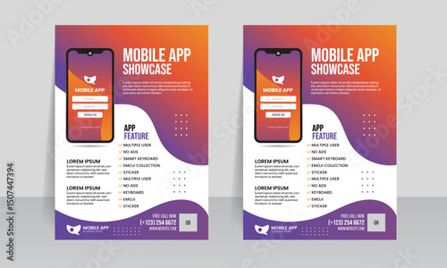 creative mobile app flyer template