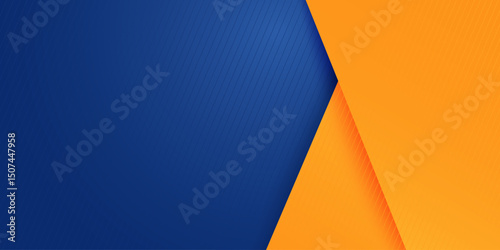 Abstract background modern futuristic graphic. Yellow background with stripes. banner dark blue background. Paper cut style.