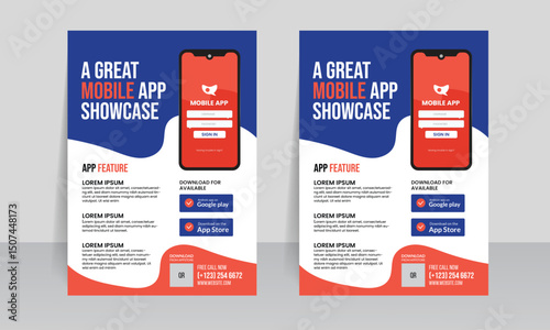 creative mobile app flyer template