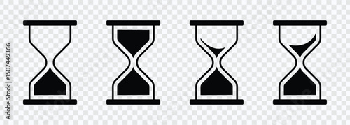 Hourglass Icons Time and Measurement Symbols