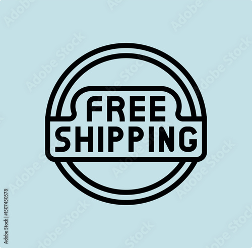 Free shipping badge delivery shipping service icon minimalist element