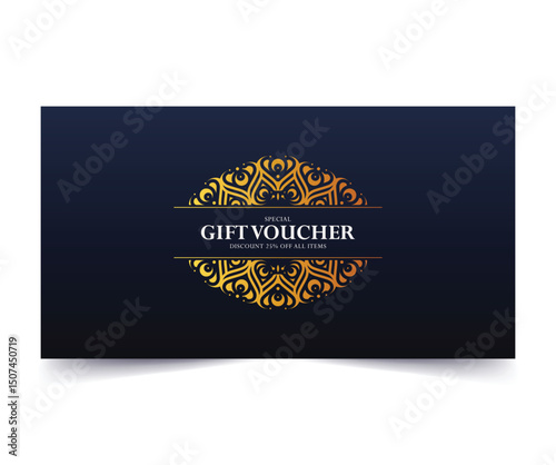 Luxury gold gift voucher template