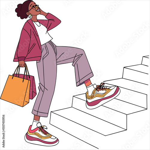 woman with bags & shoes