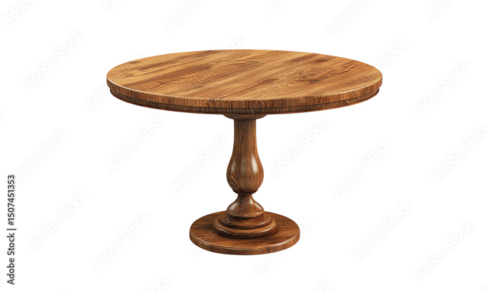 Wooden round table isolated on transparent or white background, clipping path ,png Wooden round table isolated on transparent or white background, clipping path ,png