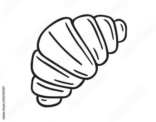 croissant doodle hand drawn icon. Outline drawing croissant french breakfast line clipart symbol 