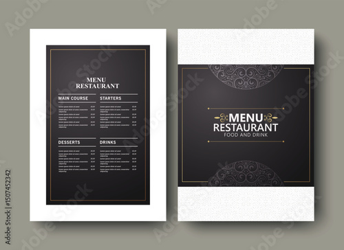 Luxury restaurant menu with ornament