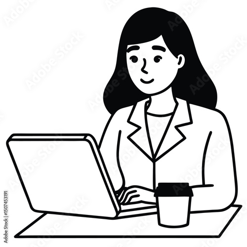 business woman working on laptop