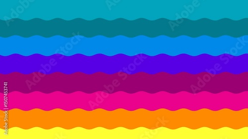 Rainbow color wave animation background. seamless pattern with colorful waves