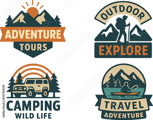 Vintage Labels design for Adventure Tourism Travel Logo
