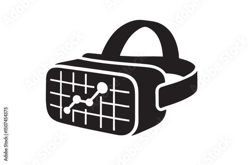 Hands holding heart and fan with business bag icons illustration