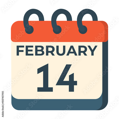 February 14 calendar vector on white background
Vector calendar with date