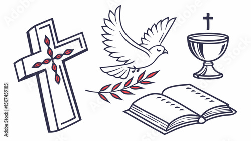 christian-religion-vector-icons-set