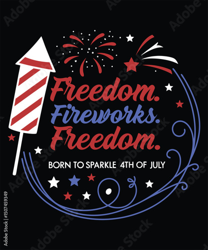 Patriotic Independence Day Vector Design with American Flag Elements and Festive Theme