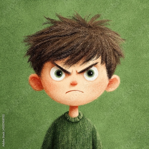 Child with furious expression staring intensely, rage sharpens every feature, rage explodes in clenched mouth and blazing eyes, rage highlights raw emotional storm.
