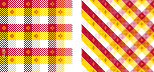 new mexico flag pattern set. plaid background for decoration and etc. vector illustration