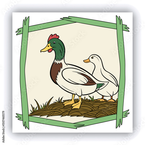 Hen post Ginger design and Chicken farm Advertisement template