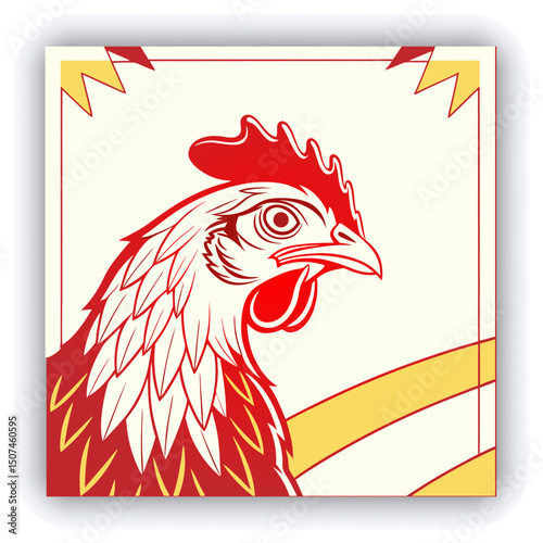 Hen post Ginger design and Chicken farm Advertisement template