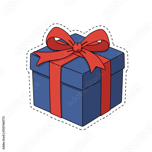 Colorful gift box with red ribbon design for celebrations  
