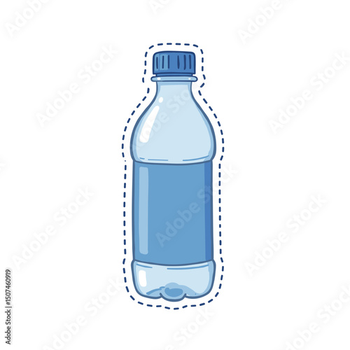 Clear plastic water bottle isolated on white background for recycling  