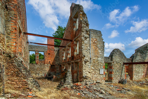Oradour-sur-Glane, martyred village of Second World War, ruin from June 10, 1944, near Limoges, caused by a detachment of 1st battalion of Panzergrenadier regiment belonging to SS division Das Reich
