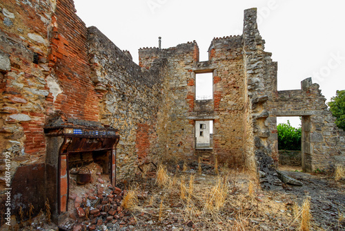 Oradour-sur-Glane, martyred village of Second World War, ruin from June 10, 1944, near Limoges, caused by a detachment of 1st battalion of Panzergrenadier regiment belonging to SS division Das Reich