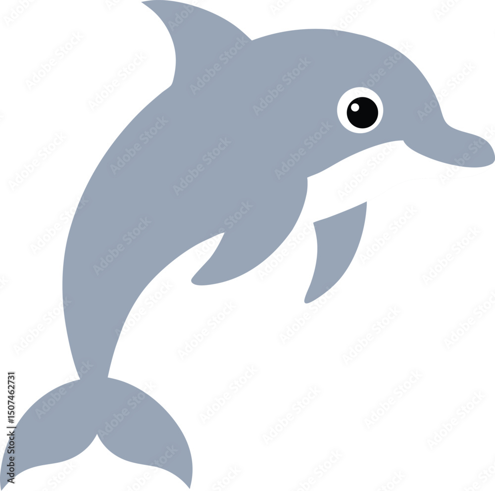 Fototapeta premium dolphin clipart in silhouette style – transparent vector eps file