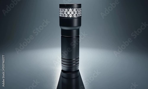 Sleek Black LED Flashlight Product Shot