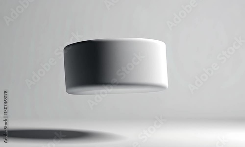 Floating White Cylinder: Minimalist 3D Render