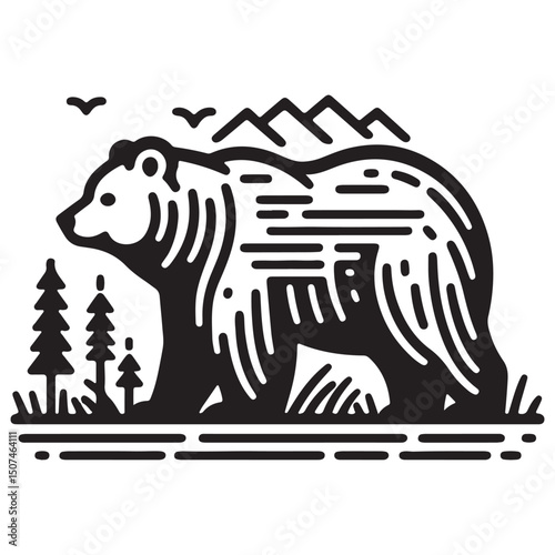 vector illustration of a polar bear