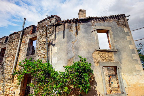Oradour-sur-Glane, martyred village of Second World War, ruin from June 10, 1944, near Limoges, caused by a detachment of 1st battalion of Panzergrenadier regiment belonging to SS division Das Reich