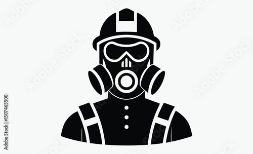 Fireman Gas Mask Silhouette