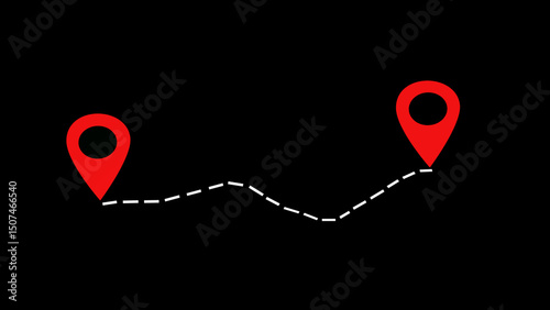 Abstract two locations to the location icon and the load line mark. 