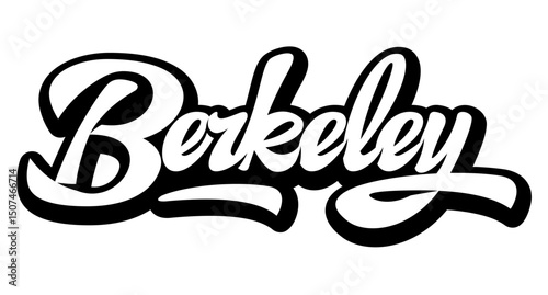 Obraz na plátně Elegant cursive Berkeley logo design in black and white.