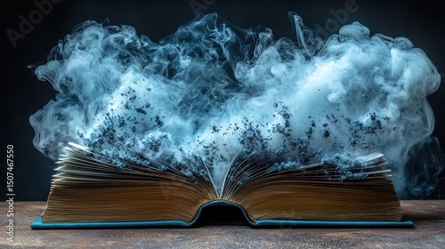 Mystical Book: Enchanting Smoke and Ancient Pages