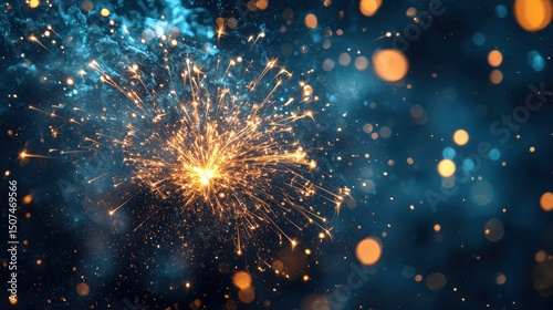 Wallpaper Mural Vibrant Fireworks and Sparkles: Mystical Atmosphere with Colorful Bokeh and Shimmering Lights in a Festive Night Sky Celebration Torontodigital.ca