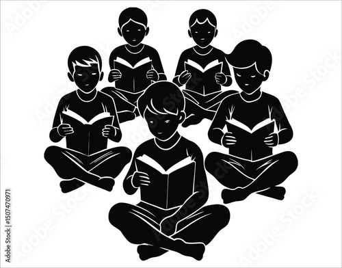 Book Lover Silhouette Illustration