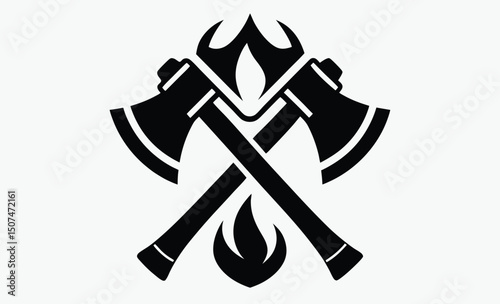 Crossed Firefighter Axes Icon