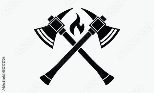 Crossed Firefighter Axes Icon