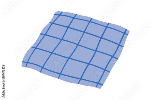 Picnic blanket blue cute cartoon icon doodle hand drawn. Picnic blanket drawing clipart symbol