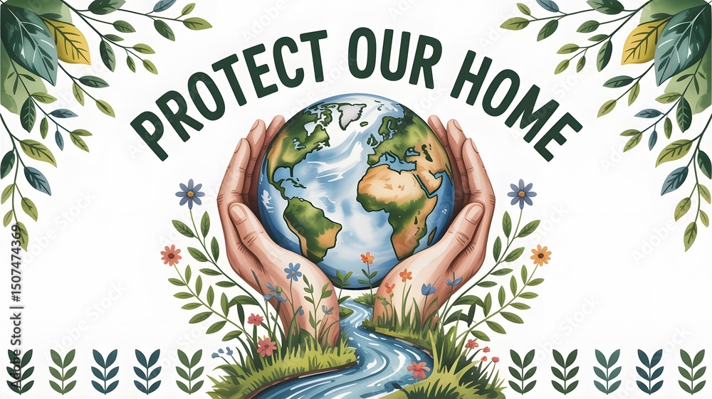Fototapeta premium Protect our Home - World Environment Day