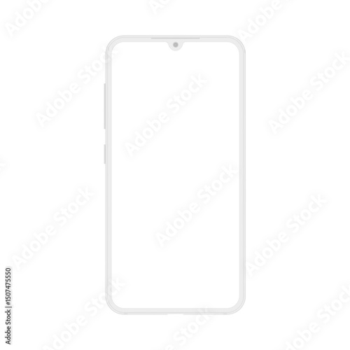 New version of frameless notch display modern smatphone. Cell phone smart phone realistic mockup vector illustration
