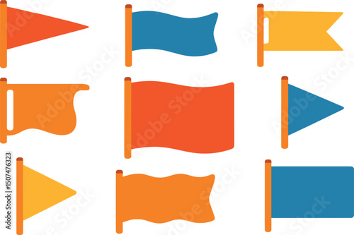 Vector illustration of a silhouette set icon flag for decoration graphic