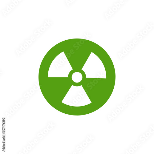 The green nuclear symbol represents ecology and sustainability, making it ideal for environmental campaigns. Its use effectively supports initiatives aimed at conserving our planet