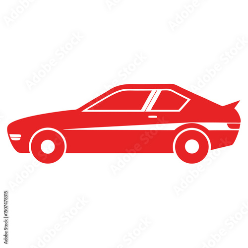 Red classic sports car vector illustration