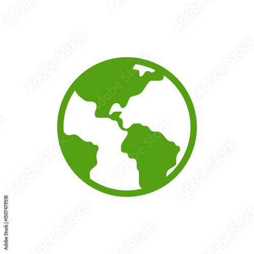 This minimalist green globe symbolizes ecology and highlights the importance of environmental awareness, ideal for nature, sustainability, and global preservation to inspire future generations