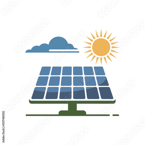 Solar panel icon. Solar battery panel. Sustainable energy. Renewable energy. Eco energy