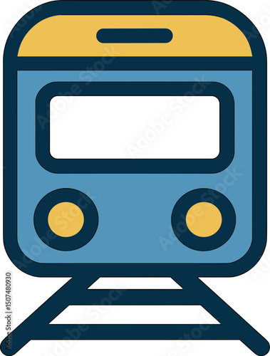 The icon of a vector train is available in a two-tone version set against black and white backgrounds